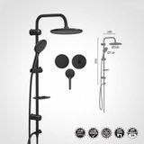 Valtemo Deluxe Jet Black Rain Duş Seti