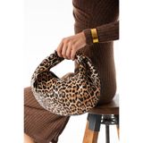 Valu Accessorize Kadın El Çantası, Örgü Desenli, Leopar Desenli, Düğüm Detaylı, Standart Boy