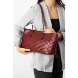 Valu Accessorize Lera Kadın Örgü Desenli Kol ve Omuz Çantası - Bordo