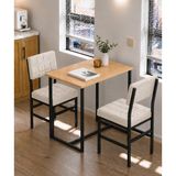 Valu Home 2 Kişilik Mutfak Masa Takımı Masa ve Sandalye Seti Balkon Masası Cafe Masa Takımı Yemek Masası Seti Krem Sandalye - Atlantik Çam