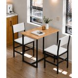 Valu Home 2'li Mutfak Masa Sandalye Seti 70X50 cm Balkon Masası Cafe Masa Takımı - Beyaz - 70 x 50 cm