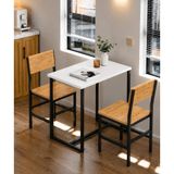 Valu Home 2'li Mutfak Masa Sandalye Seti 70X50 cm Balkon Masası Cafe Masa Takımı - Çam - Beyaz - 70 x 50 cm