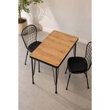 Valu Home 60X90 Çok Amaçlı Masa - Mutfak Masası Yemek Masası Çalışma Masası Balkon Masası Kafe Masası - Siyah - Atlantik Çam