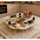 Valu Home 90 cm Papatya Yer Sofrası Katlanabilir Yer Masası Orta Sehpa Kahvaltı Sofrası - Altın