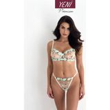 Valunor Floral Mint Yeşili Dantelli Fantazi Kadın Iç Giyim Takımı Bralet ve Tanga Seksi Iç Çamaşırı Seti - 80B