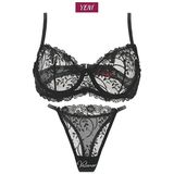 Valunor Glam Siyah Kadın İç Çamaşırı Takımı Fantezi Dantelli Bralet & Tanga Takım - 85B
