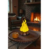 Valyria 3D Baskı 16 Cm Kamp Ateşi Led Mum – Dekoratif Tealight Gece Lambası Masa Üstü Aydınlatma