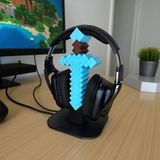 Valyria Store Minecraft Elmas Kılıç Temalı 3D Baskı Kulaklık Standı – Oyuncu Masa Aksesuarı - Mavi