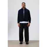 Vamos Boxy Fit Gabardin Ceket Lacivert - XL