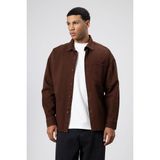Vamos Oversize Gabardin Gömlek Ceket Kahve - XL