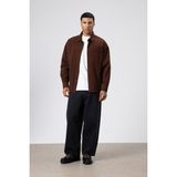 Vamos Oversize Gabardin Gömlek Ceket Kahve