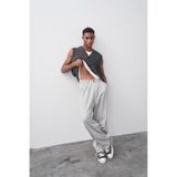 VAMOSCLO Baggy Fit Kumaş Pantolon Açık Gri