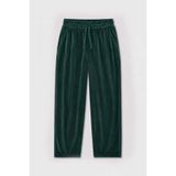 VAMOSCLO Süet Dokulu Baggy Pantolon Nefti