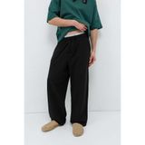 VAMOSCLO Super Baggy Fit Keten Pantolon Siyah
