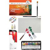 Van Dyckkanvas Defter 25X35CM 10 Sayfa Daler Rowney Simply Yağlı Boya 12 Renk x 12 ml Set
