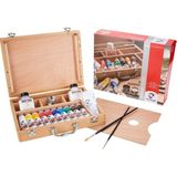 Van Gogh Akrilik Boya Renkli Ahşap Wooden Box Basic | 10 x 40 ml + Aksesuarlar - Acrylic Paint