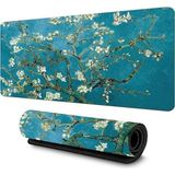 Van Gogh Desenli Büyük Masa Pedi 90X40 cm 3 mm Kaymaz Tabanlı Desk Mat Kumaş Mouse Pad Klavye ve