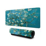 Van Gogh Desenli Büyük Masa Pedi 90X40 Cm 3 Mm Kaymaz Tabanlı Desk Mat Kumaş Mouse Pad