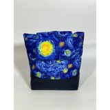 Van Gogh Desenli Büzgülü Bayan Sırt Çantası - --Mavi