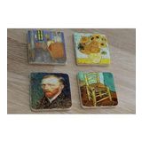 Van Gogh Eserleri Doğal Taş Bardak Altlığı 4'lü set - Natural Stone Coasters