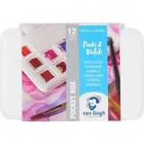 Van Gogh Sulu Boya 12'li Set Pembe Violet Renkler (Yarım Tablet) - Renkli - Standart