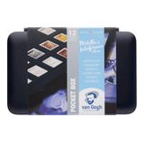 Van Gogh Suluboya Boya Seti, Plastik Pocketbox, 12-Yarım Pan Özel Metalik ve Girişim Renk Seçimi