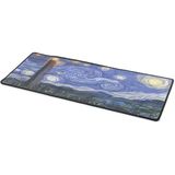 Van Gogh Yıldızlı Gece Temalı Xl Mousepad | 70X30 Cm Büyük Boy Masa Matı | Çift Dikişli Kenarlar, Kaymaz Taban, Oyuncu Ve Ofis Kullanım, Fü