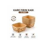 VAN VLECK 12’li Kare Cupcake Kalıbı – Muffin ve Mini Kek için Yapışmaz Kare Fırın Kalıbı Seti
