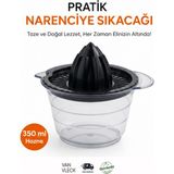 Van Vleck 350 ml Hazneli Narenciye Sıkacağı – Pratik Limon, Portakal ve Mandalina Meyve Suyu Sıkacağı - Gri
