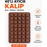 Van Vleck 40’lı Ayıcık Silikon Kalıp – Buz, Jelibon, Çikolata ve Şekerleme Yapım Kalıbı - Kahverengi