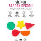 Van Vleck 5'li Silikon Bardak Işaretleyici – Renkli Kupa, Bardak ve Kadeh Ayırıcı Işaretleyici Seti