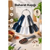 Van Vleck 6'lı Baharat Kaşığı Seti 9 cm – Plastik Ölçü Kaşığı, Tuz, Şeker ve Baharat Servis Kaşığı
