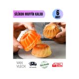 VAN VLECK 6’lı Silikon Muffin Kek Kalıbı – Küçük Boy, Yapışmaz, Esnek ve Yıkanabilir Cupcake Kalıbı Seti