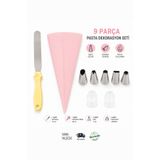 VAN VLECK 9 Parça Pasta Dekorasyon Seti – Spatula, Krema Torbası, 5 Duy ve 2 Bağlantı Başlığı, Süsleme Seti