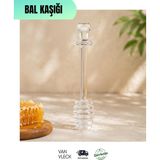 Van Vleck Akrilik Bal Kaşığı – Şeffaf Döner Oluklu Bal Servis ve Damlatma Kaşığı