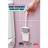VAN VLECK Beyaz Silikon Banyo Tuvalet Klozet Temizleme Fırçası ve Tutucu Hijyenik, Şık Kullanışlı WC Fırçası