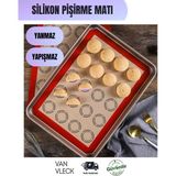 Van Vleck Lüks Silikon Kendinden Yuvarlak Desenli Pişirme Kağıdı 40×30 cm – Silpat Yanmaz Yapışmaz Fırın Matı - 40x30