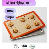 Van Vleck Silikon Pişirme Kağıdı 40×30 cm – Yanmaz Yapışmaz Silpat Fırın Matı, Tekrar Kullanılabilir - 40x30
