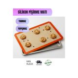 VAN VLECK Silikon Pişirme Kağıdı 40×30 cm – Yanmaz Yapışmaz Silpat Fırın Matı, Tekrar Kullanılabilir