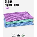 Van Vleck Silikon Pişirme Matı – Yapışmaz Isıya Dayanıklı Fırın Matı, Hamur Açma ve Pişirme Altlığı - Çok Renkli