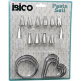 Vanch 20PCS PASTA SÜSLEME UÇ SETİ= 12-METAL KURABİYE KALIP METAL=3-KALP - 3-YUVARLAK 2-UÇ TUTUCU PLS.ADAPTÖR (5264) - Gri - 160 x 200 cm