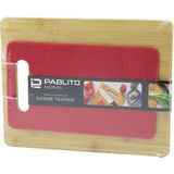 Vanch 2pcs Set=ahşap Bambu - Plastik Kesim Panosu - Kesme Tahtası PLS:15X25CM- AHŞ:22X28CM (5264) - 20 ml