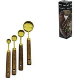 Vanch 4 Pcs Gold Metal Ölçü Kaşık Seti Otantik Ağaç Kulp 15ML - 5ml - 2.5ml - 1.25ML (5264) - Gri - 160 x 200 cm