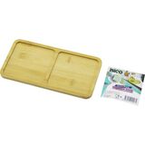 Vanch Dikdörtgen 2 Bölmeli Ahşap Bambu Yağdanlık Altlık Mini Tepsi 12 x 23.4 x 0.8cm (5264) - 20 ml