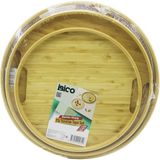 Vanch Yuvarlak - 3 Boy Bambu Ahşap Tepsi Seti 30--35--38CM (5264) - 20 ml