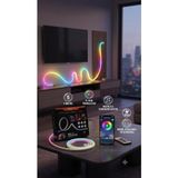 Vanckey 3 Metre LED Neon Şerit Işık Rgb Ic Akıllı Renkli Neon Rope Light – Mobil Uygulama ve Kumanda Kontrollü, Müzik