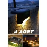 Vanckey 4 Adet Köşebent Merdiven Veranda Solar Güneş Enerjili Bahçe Led Lamba Dekor Bahçe Balkon Aydınlatma