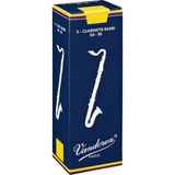 Vandoren CR123 Traditional Bas Klarnet Kamışı No: 3.0 (Profesyonel) - 5'li Paket | Derin ve Sıcak Bas Tonlar ile Profesy