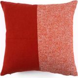 Vanelli Home Yılbaşı Yarı Düz Yarı Kırçıl Kırmızı 50x50 Yünlü Kare Kırlent Kılıfı 005720 - 50 x 50 cm