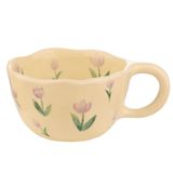VanEnjoy Seramik Bardak, Sevimli Kahve Kupası, Çilek Kupası, Estetik Kahve Kupası, Retro Çiçek Kupası, Seramik Çay, Çay Kahve, Süt ve Yulaf Ezmesi için 10oz/300ml